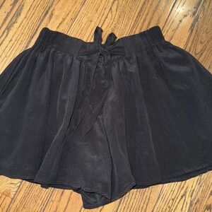 MM Couture Miss Me Women's Black 100% Silk Shorts Elastic Tie Waist Pull On XS